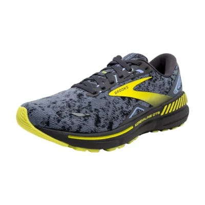 Image of Brooks Men&#039;s Adrenaline GTS 23 Sneaker, Nine Iron Folkstone Sulphur, 6.5 UK