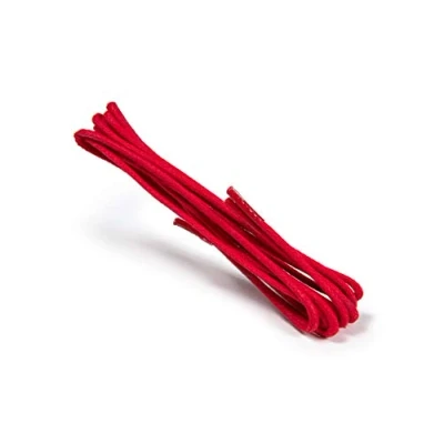 Image of Kaps Waxed round Thin Laces, 2 mm quality 100% cotton shoe laces for casual and fashion footwear, made in Europe, 100 cm 39 inch 5 to 7 eyelet pairs, 31 Red