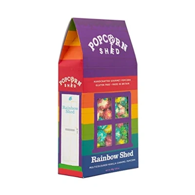 Image of Popcorn Shed Gourmet, Gluten Free, Natural, Vegetarian Movie Night Snack, Multicoloured, Vanilla Rainbow, 80 g
