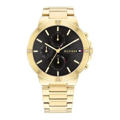 Image of Tommy Hilfiger Analogue Multifunction Quartz Watch for Women with Gold Colored Stainless Steel Bracelet 1782380