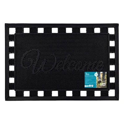 Image of JVL Maiva Welcome Scraper Rubber Studs Doormat 40x60cm
