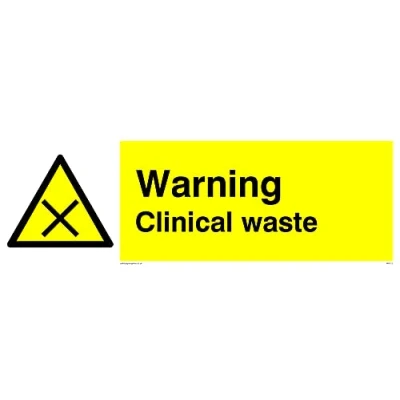 Image of Pack of five Clinical Waste Sign 300x100mm L31