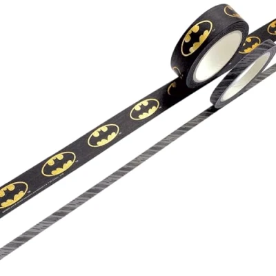 Image of PAPER HOUSE Productions DC Comics Batman Set of 2 Foil Accent Washi Tape Rolls for Scrapbooking and Crafts