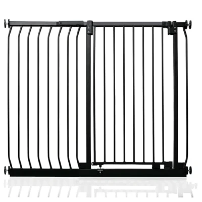 Image of Safetots Extra Tall Elite Safety Gate, 107cm 116cm, Matt Black, 96.8cm in Height, Pressure Fit Stair Baby Gate for Doors Hallways and Spaces, Barrier, Easy Installation