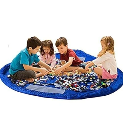 Image of Toy Storage Bag,Children Play Mat,Large Tidy Bag, Foldable baby Kids Rug, Portable Child Toys Organizer, Drawstring Bag 60 inch(150cm)
