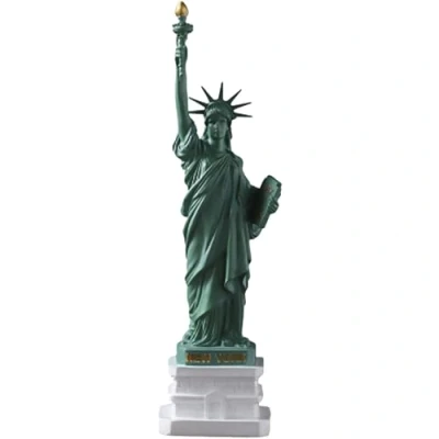 Image of LIOOBO Statue of Liberty Sculpture New York City Island Collection Souvenirs Figurines Metal Model Decoration Green a