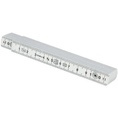 Image of Folding Ruler Plastic Length 1 Metre White Resistant to Bad Weather Influences Stabila