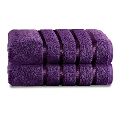 Image of GC GAVENO CAVAILIA Fade Resistant Luxury Towels, Extra Absorbent 100% Ringspun Egyptian Cotton 500 GSM Bathroom Set, Aubergine, 2PK Jumbo Bath Sheet