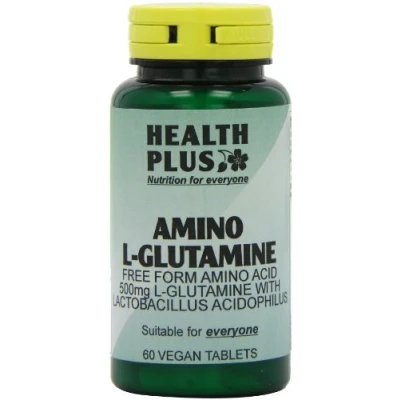 Image of Health Plus Amino L Glutamine 500mg Acid Supplement 60 Tablets
