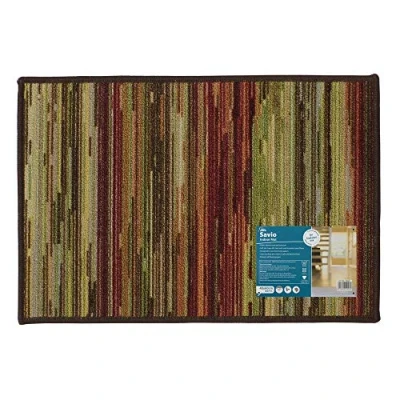Image of JVL Savio Latex Backed Machine Washable Door mat, Multi Coloured, 40 x 60cm approx
