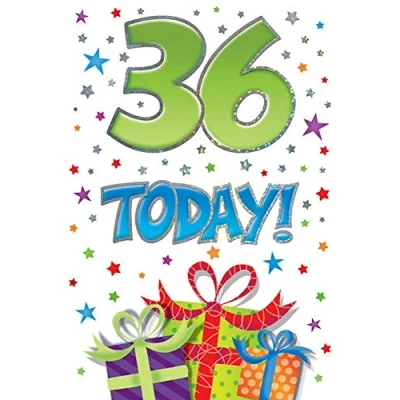 Image of Piccadilly Greetings Modern Milestone Age Birthday Card 36 7 x 5 inches