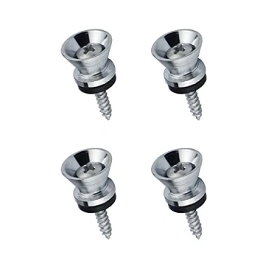 Image of 4 Pcs Guitar Strap Buttons Bass Locks Pins Metal End for Acoustic Classical Electric