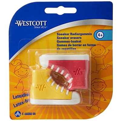 Image of Westcott Sneaker Eraser Assorted Colours (Pack of 2)