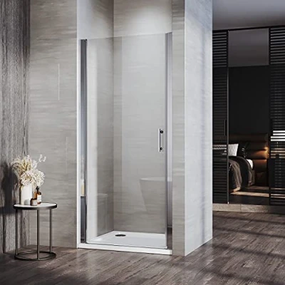 Image of ELEGANT 760mm Frameless Pivot Shower Door Enclosure 6mm Safety Glass Reversible Cubicle