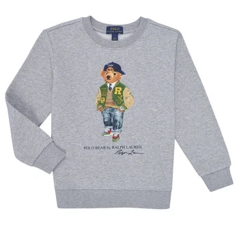 Image of POLO Ralph Lauren BEAR Fleece Sweatshirt for kids, Size: 5 6y, Andover heather