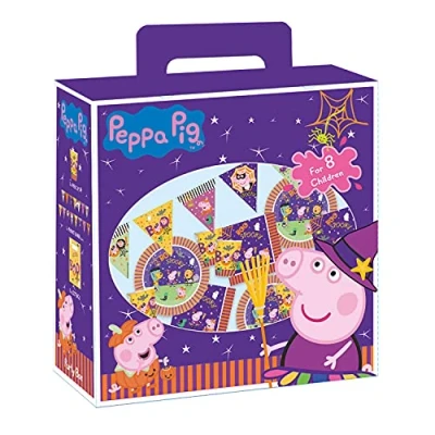 Image of Amscan 9912099 Peppa Pig Children&#039;s Halloween Party in a Box 8 Guests