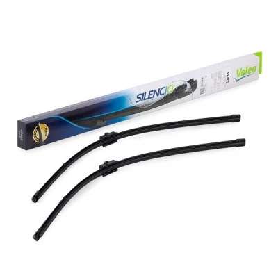 Image of A2118201345, A2118202145 Wiper BLADE VALEO SILENCIO X.TRM, FLAT SET 574311 650, 650mm Front Beam with spoiler Pin Fixing