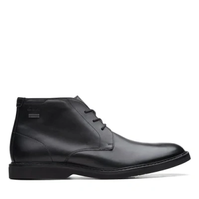 Image of Clarks Men&#039;s AtticusLTHiGTX Chukka Boot, Black Leather, 6 UK