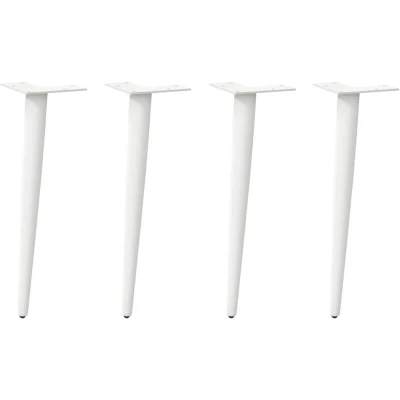 Image of vidaXL Coffee Table Legs Conical Shape 4 pcs White 30 31 cm Steel