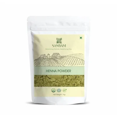 Image of SAMYAM Pure Henna Powder 1Kg Pack Natural Hair Color, Triple Sifted Rajasthani Henna, PPD Free