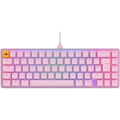 Image of Glorious Gaming GMMK 2 Compact (65%) Mechanical Keyboard, Aluminium Frame, Customisable, Doubleshot Caps, Fox Switches, Per Key RGB, Full NKRO, English UK QWERTY Layout Pink