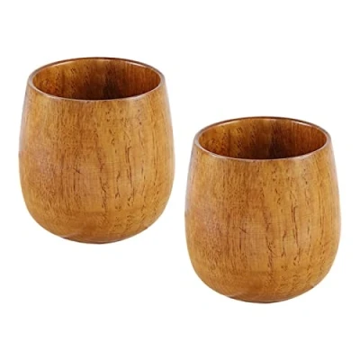 Image of URMAGIC 2 Pcs Wooden Tea Cups, 180ml Coffee Mug,Japanese Zen Style Teacup,Wood Sake Cup,Handmade Natural Solid Wine Mug,Milk Juice Beer Cups,Drinking Cup,Water Cup