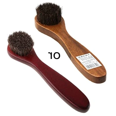 Image of Long Wooden Handle Bristle Horse Hair Shoe Boot Brushes Polish Applicator Dauber Cleaning Tool