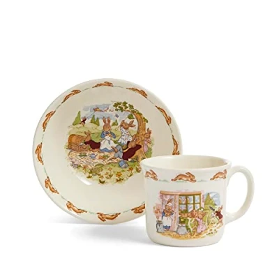 Image of Bunnykins Infant Set: Cereal Bowl and 1 Handled Hug a Mug