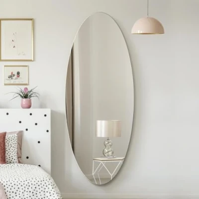 Image of The Ovale Frameless Oval Wall Mirror 71&quot; X 28&quot; (180x70CM)