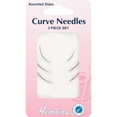 Image of Hemline Curved Sewing Needles per pack of 3