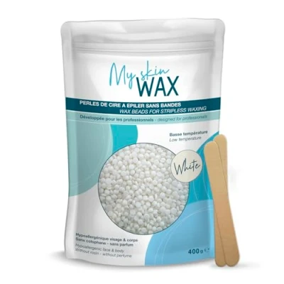Image of My Skin Wax Stripless Beads, 400g, Hypoallergenic, pearls For Waxing machine, Hair Removal Hard Beans Sensitive Skin, Men Women, Face, Bikini, Brazilian, Eye brow, Lip, Leg