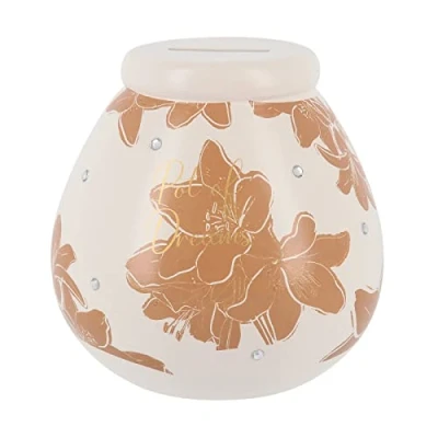 Image of Pot Of Dreams Ceramic Money Pot, Pink Floral, One Size