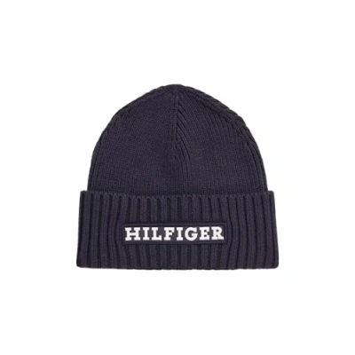 Image of Tommy Hilfiger &#039;Monotype&#039; Knit Beanie Hat (Space Blue) One Size