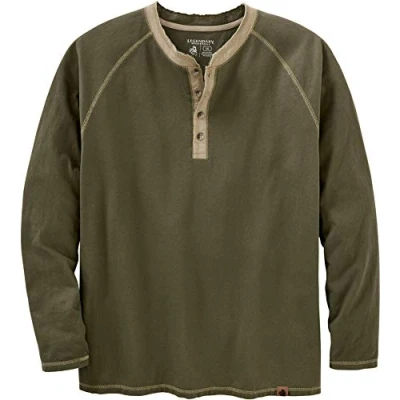 Image of Legendary Whitetails Men&#039;s Standard Recluse Henley, Army, X Large