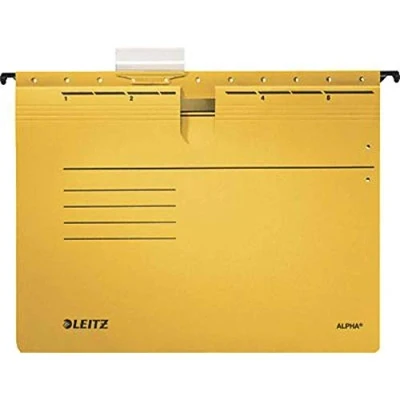 Image of Leitz Alpha 19843015 Suspension Files for Professional Filing Pack of 5 Coloured Card Yellow