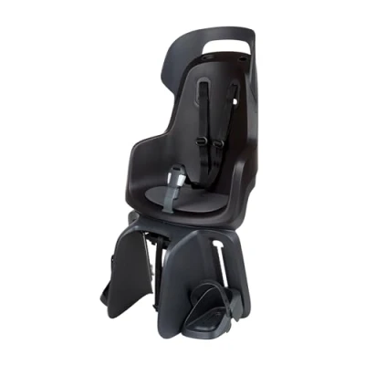 Image of BOBIKE 8012300020 Rear Bicycle Child Seat GO MAXI for MIK HD Luggage Carrier Safe and Easy to Mount, Suitable Kids 9 Months 6 Years, Up 22kg, Urban Black