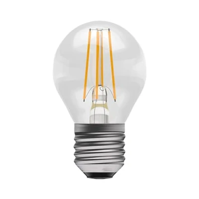 Image of Non Dimmable Round Clear LED Filament Bulb E27 2700K 3.3W Bell Lighting