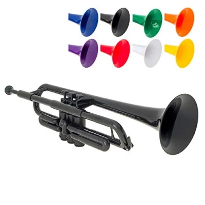 Image of pTrumpet Plastic Trumpet with 3C and 5C Mouthpiece Carry Bag Bb Student Black