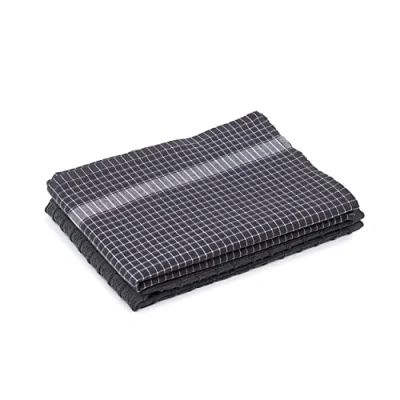 Image of Amago 100 Percent Cotton Jacquard Tea Towels (Pack of 2), 50 x 70 cm Grey/White