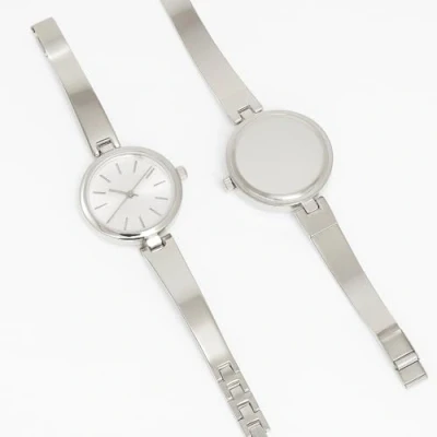 Image of Custom Personalised Silver Ladies Watch with Slider Clasp