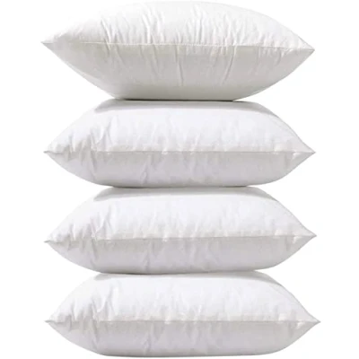 Image of Cushion Inner Pads (Pack of 4), 60 x cm (24&quot; 24&quot;) Stuffer Inserts, Hypoallergenic Bounce Back, Hollowfibre Square Pillows (White)