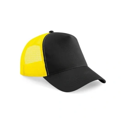Image of Beechfield B640 Snapback Trucker Black/Yellow