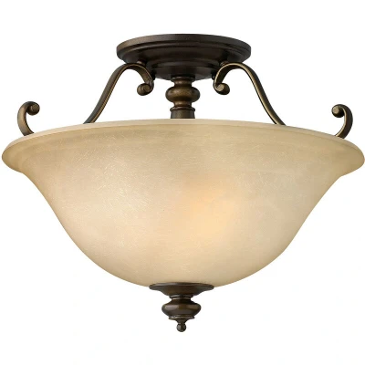 Image of Dunhill 2 Light Semi Flush Ceiling Royal Bronze, E27