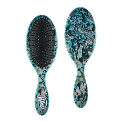 Image of Grehge nal Detangling Brush, Turquoise (Techno Stone) Detangler Brush with Soft &amp; Flexible Bristles for Curly Hair Tangle Free Straight, Thick, Wavy