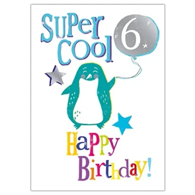 Image of Age 6 Birthday Card, 6th Card for