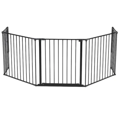 Image of BabyDan Flex XL, 90 278 cm/35.5 109.4 inches, Hearth Gate/Stair Gate/Room Divider/Fire Surround, Black, Made in Denmark Baby Gate/Safety Gate (Pet gate/Dog playpen)
