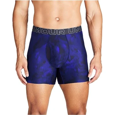 Image of Under Armour Men&#039;s Tech 6 inch Boxerjock 2 Pack Boxer Briefs, Royal Windstream Print, of 3, 5XL