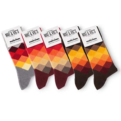 Image of Mens Socks (5 Pair Pack) by Mat &amp; Vic&#039;s Cotton Classic Comfortable Breathable (UK 9 11 / EU 43 46, Fun Blue)