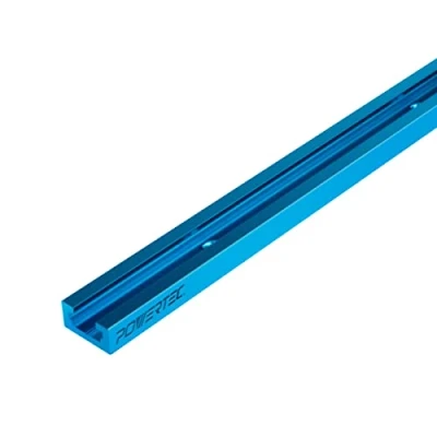 Image of POWERTEC 71066 36 Inch Double Cut Profile Universal T Track with Predrilled Mounting Holes, 1PK, for Woodworking Jigs and Fixtures, Drill Press Table, Router Workbench