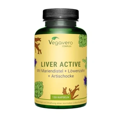Image of Vegavero Liver Support Supplements with Artichoke, Chicory &amp; Choline Natural Cleanse Detox and Repair NO Additives 120 Vegan Capsules